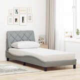 Krevet s madracem svjetlosivi 90x200cm tkanina | Eponuda.com