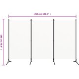 Sobna pregrada s 3 panela bijela 260 x 180 cm od tkanine | shoptok.hr