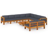  Vrtna garnitura s temno sivimi blazinami 10-delna akacijev les, (20679255) | Shoptok.si