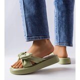 Gemre Green platform flip-flops with a bow Edvard | Shoptok.si