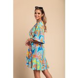 Fenzy Elegantna Mini Obleka S Potiskom Toretta, Turkizna | Shoptok.si
