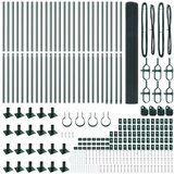 vidaXL varjena žičnata ograja s 13 flanžnimi stebri Zelena 1.2x50 m Jeklo | Shoptok.si
