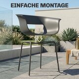  Set 4 ergonomske vrtne stolice s naslonima za ruke otporne na vremenske uvjete i hrđu tamno sive | shoptok.hr