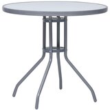 vidaXL Vrtna miza svetlo siva 80 cm jeklo in steklo, (20625412) Cene