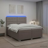  Boxspring krevet s madracem Sivosmeđa 200 x 200 cm Tkanina | shoptok.hr
