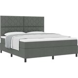 vidaXL Krevet s podnicom s madracem Tamno siva Super King Tkanina | shoptok.hr