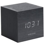 Karlsson črna budilka Mini Cube, 8 x 8 cm Cene