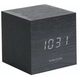 Karlsson crni budilnik mini cube, 8 x 8 cm
