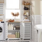 SoBuy omarica za shranjevanje v kopalnici v beli barvi v kmečkem slogu, (20814733) | Shoptok.si