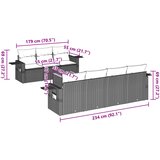  8-dijelni set vrtnih sofa od poliratana s jastucima crni | shoptok.hr