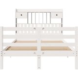 vidaXL Krevet s regalom z knjige bez madraca bijeli 135x190cm borovina | shoptok.hr