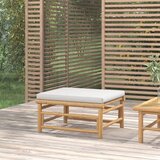 Maison Chic Vrtni stolček - Vrtni stoli za noge s svetlo sivo blazino bambus JS921, (21878691) | Shoptok.si