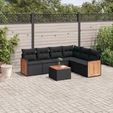 vidaXL 7-dijelni set vrtnih sofa od poliratana s jastucima crni | shoptok.hr