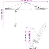  Suncobran s nogom Pijesak Poliester Aluminij Velik Sklopivi | shoptok.hr
