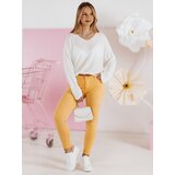 DStreet Spodnie damskie jeansowe CLARET z paskiem w zestawie żółte | Shoptok.si