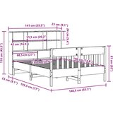 vidaXL Posteljni okvir brez vzmetnice voščeno rjav 135x190 cm borovina | Shoptok.si
