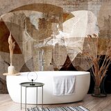  Foto tapeta - Geometric abstraction with shapes - composition in brown colours 350x256 Vodootporna | shoptok.hr