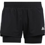Adidas Ženske kratke hlače PACER 3S 2 IN 1 SHORTS Črna Cene