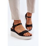 Boto Black Wedge Sandals Esinna | Shoptok.si