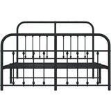 vidaXL Metalni okvir kreveta uzglavlje i podnožje crni 140x200 cm | shoptok.hr