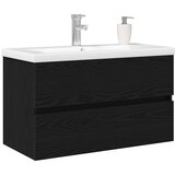  Kupaonski ormarić za sudoper Crni hrast 80 x 39 x 62 cm | Eponuda.com