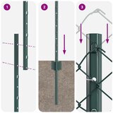  Ograda od lančanih veza s 10 U stupovima Zelena 1.4x10 m Čelik | shoptok.hr