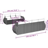  8-dijelni set vrtnih sofa od poliratana s jastucima crni | shoptok.hr