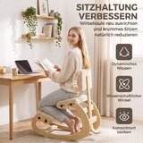  Ergonomska klečeća stolica s naslonom kordur krem bijela | shoptok.hr