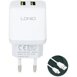  Kucni punjac LDNIO A2221 2xUSB, 12W sa Type C kablom beli | ePonuda.com