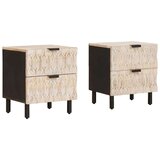  Noćni ormar 2 pcs Bijelo 40 x 33 5 x 46 cm Čvrsto drvo manga | shoptok.hr