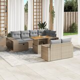 Maison Chic Seti vrtnega pohištva - Vrtna garnitura - Vrtni pohištvo set 11-delna z blazinami bež poli ratan, (21811317) | Shoptok.si
