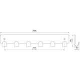 SIRO Zidna lajsna s kukicama (D x Š x V: 240 x 16 x 41 mm, Crna) | shoptok.hr