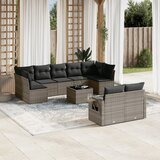  10-dijelni set vrtnih sofa od poliratana s jastucima sivi | shoptok.hr