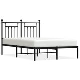 Maison Chic Kovinski Posteljni okvir - Dvoposteljna postelja - Zakonska postelja z vzglavjem črn 120x200 cm, (21693029) | Shoptok.si
