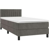 Box spring postelja z vzmetnico temno siv 90x190 cm žamet, (20900178) | Shoptok.si