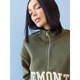 Sinsay Flis dukserica half-zip s natpisom | shoptok.hr