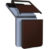 AVIZAR usnjena torbica za samsung galaxy z flip 4, izjemno tanka odporna zašcita s trdimi robovi - rjava, (20640316) | Shoptok.si