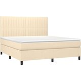  Krevet s oprugama i madracem krem 180x200 cm od tkanine | shoptok.hr