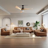  ZEVENTI - LED plafonski ventilator NATURITO LED/18W/230V Wi-Fi Tuya crna/hrast + daljinski upravljač | Eponuda.com