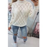 Kesi High-neckline sweater with a diamond pattern Cene