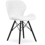 Brandless Stol LAGO eko usnje - bela / črne noge x 4, (22030659) | Shoptok.si