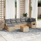  8-dijelni set vrtnih sofa s jastucima bež od poliratana | shoptok.hr