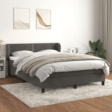  s oprugama i madracem tamnosivi 140x190 cm baršunasti | shoptok.hr