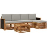  Set vanjskih sofa 6 kom. Prirodna i svjetlosiva | shoptok.hr
