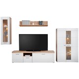 Mömax Viseča Vitrina Auris, Bela, Barva Hrasta | Shoptok.si