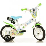Dino Bikes Bluey 12” dječji bicikl s držačem za bočicu i pomoćnim kotačićima u bijelo-plavo-zelenoj boji – bicikl | shoptok.hr