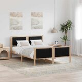  Okvir kreveta Smeđa i crna 140 x 190 cm Masivna borovina | shoptok.hr