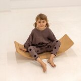 MeowBaby Bež/naravna deska za ravnotežje iz borovega lesa 80x30x18 cm Montessori - | Shoptok.si
