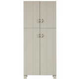 Basiclabel Svetlo siva garderobna omara iz masivnega bora 90x210 cm Mees – Cene