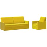  Set sofe 2 pcs Žuta Baršun - Žuta 1-sjedalni + 3-sjedalni (180 cm) | shoptok.hr